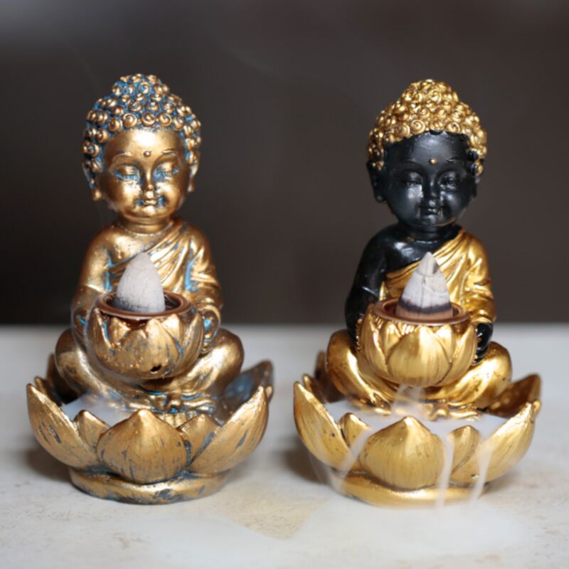 Porte-encens à reflux bouddha et lotusl
