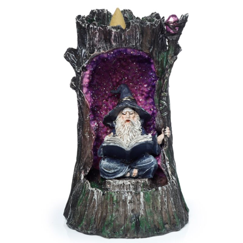 Porte-encens à reflux à LED en grotte de cristal Wizard