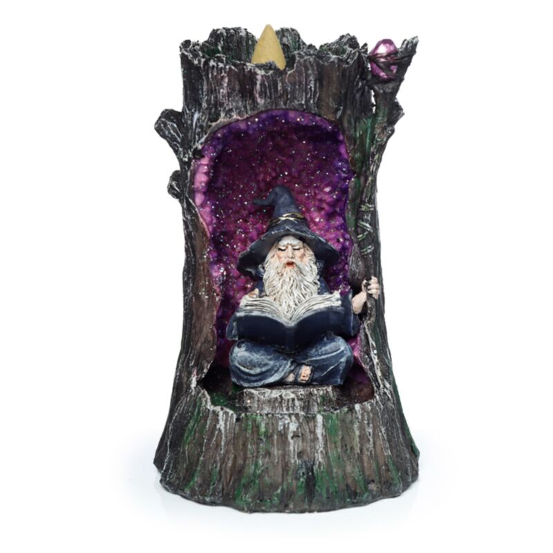Porte-encens à reflux à LED en grotte de cristal Wizard