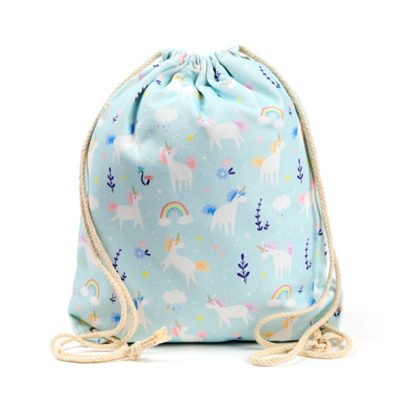 Sac à dos à cordon en toile magique licorne