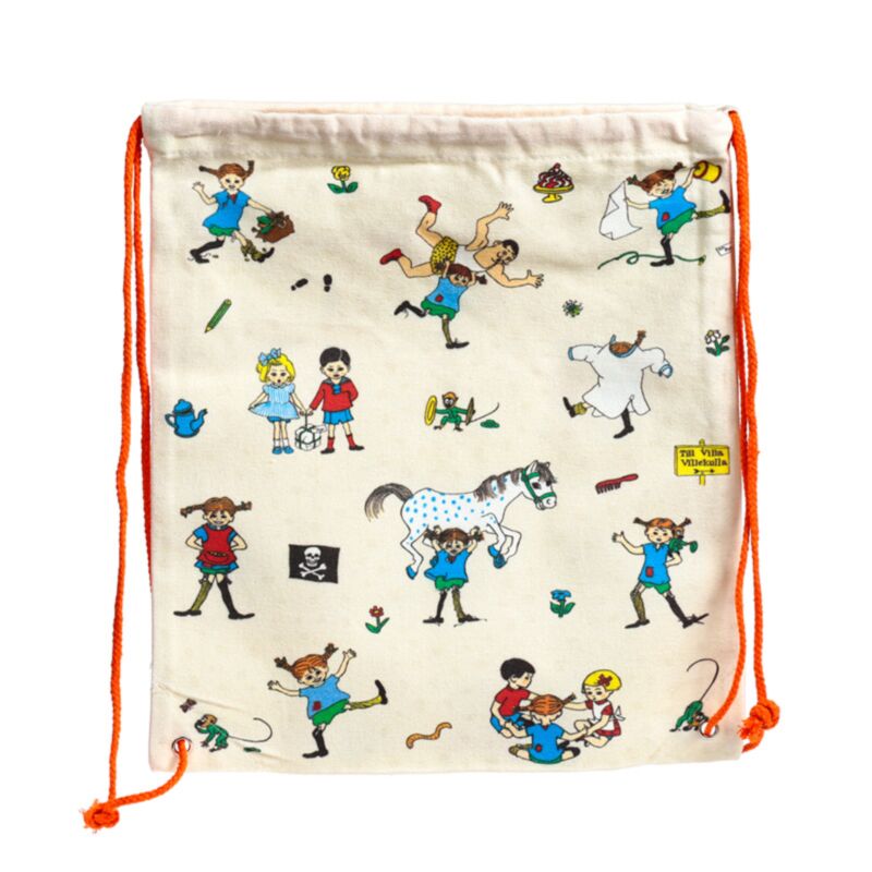 Sac à dos à cordon en toile Pippi Brindacier