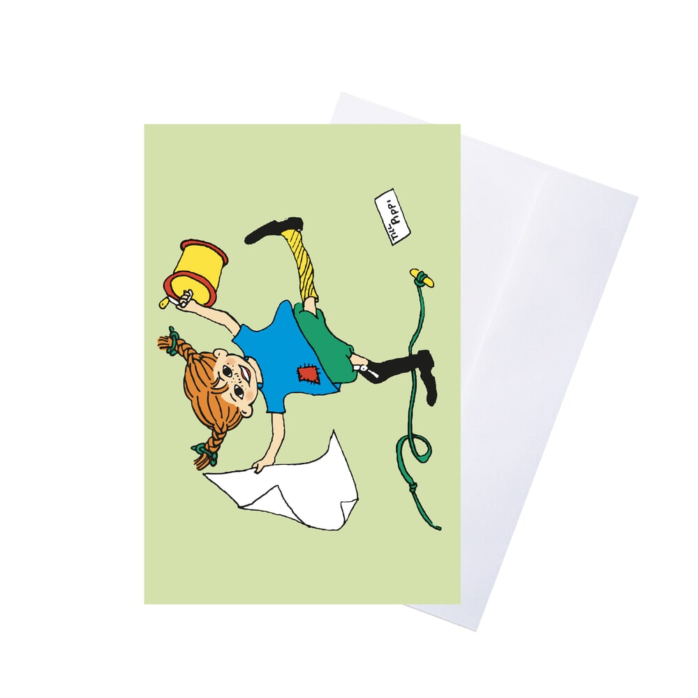 Barbo Toys Carte de voeux Pippi avec enveloppe - vert (8618)