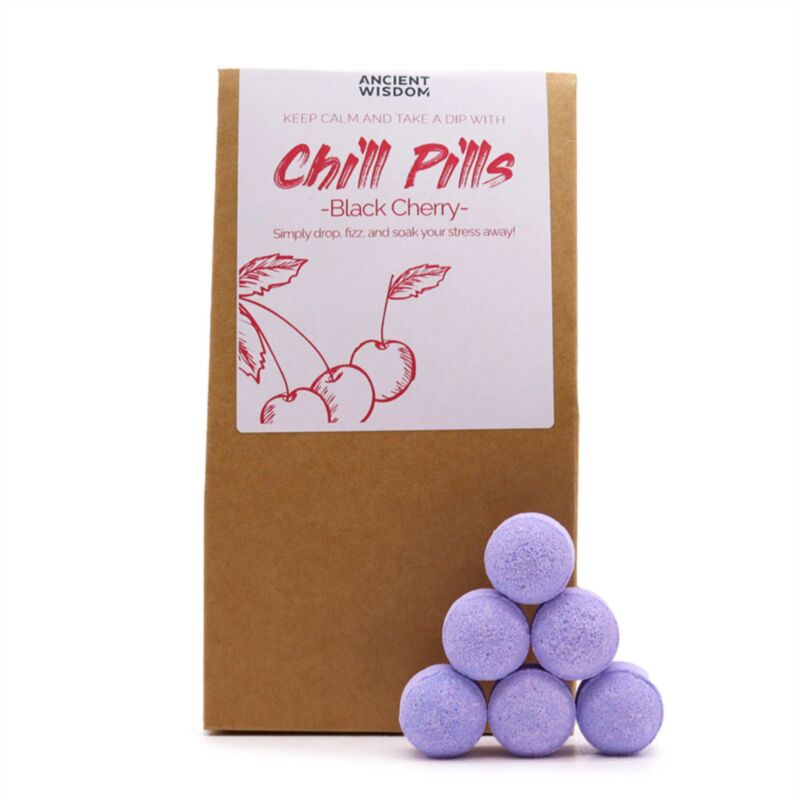 Coffret cadeau de pilules pétillantes pour le bain aux cerises noires