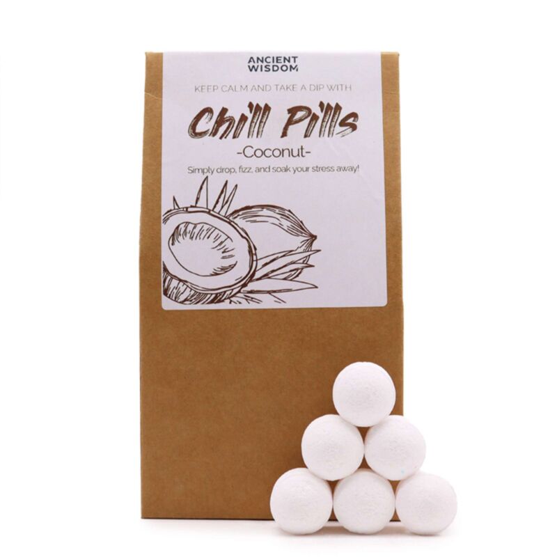 Coffret cadeau de pilules pétillantes pour le bain à la noix de coco