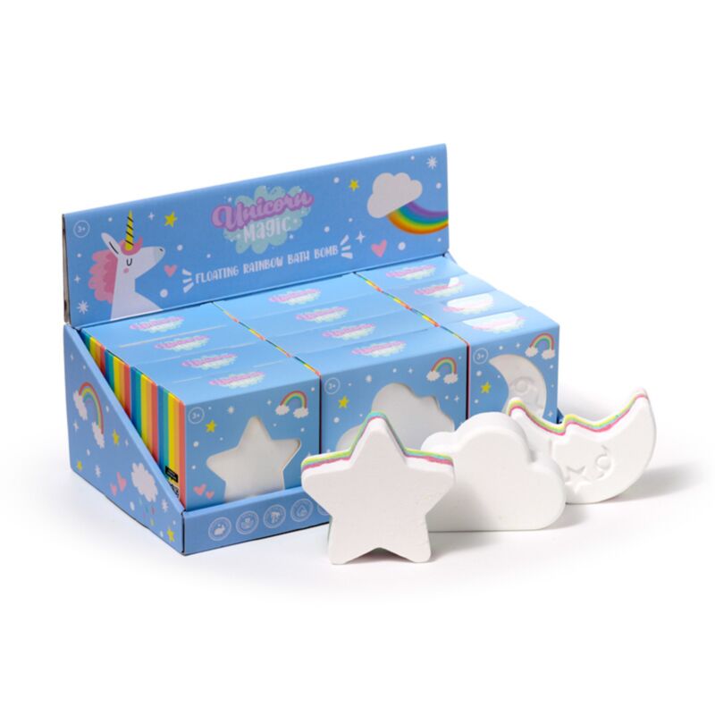Bombe de bain flottante arc-en-ciel magique licorne