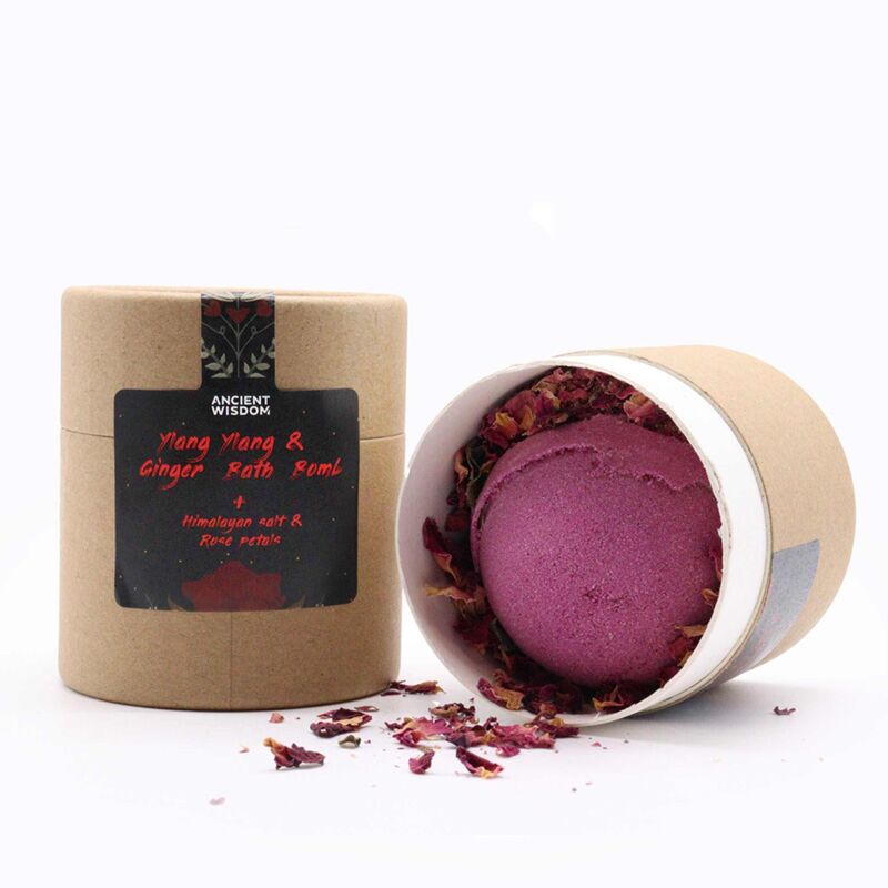 Coffret cadeau de bombes de bain à base de sel de l'Himalaya au gingembre et à l'ylang ylang