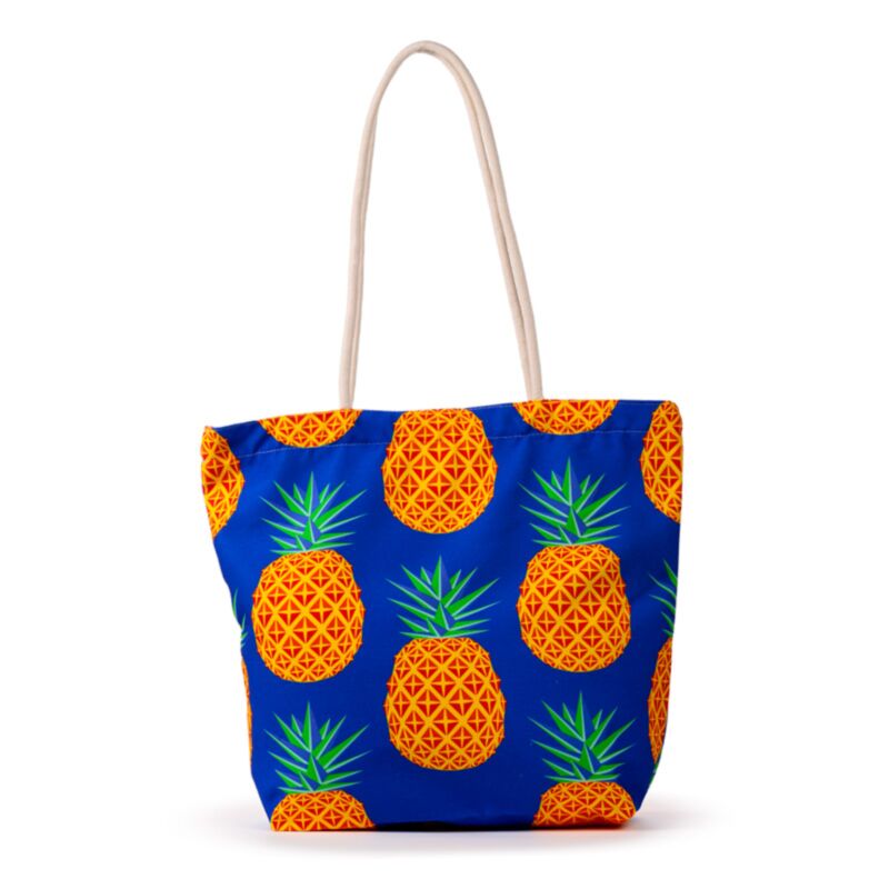 Sac de plage en toile imprimé ananas