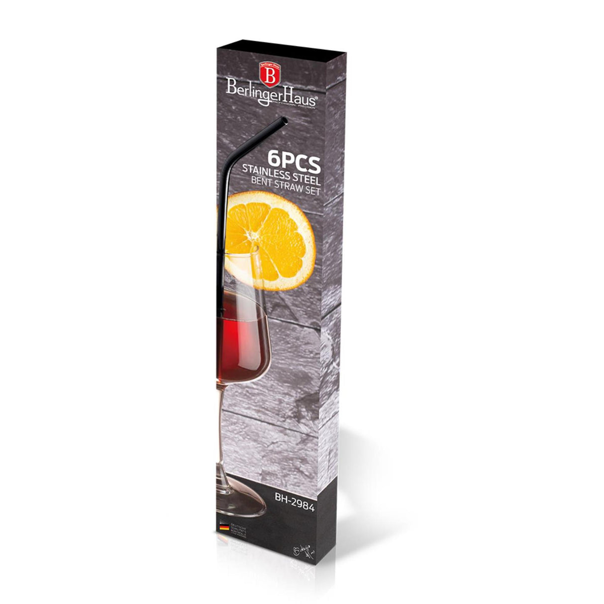 Berlingerhaus pailles set de 6 pièces acier inoxydable noir