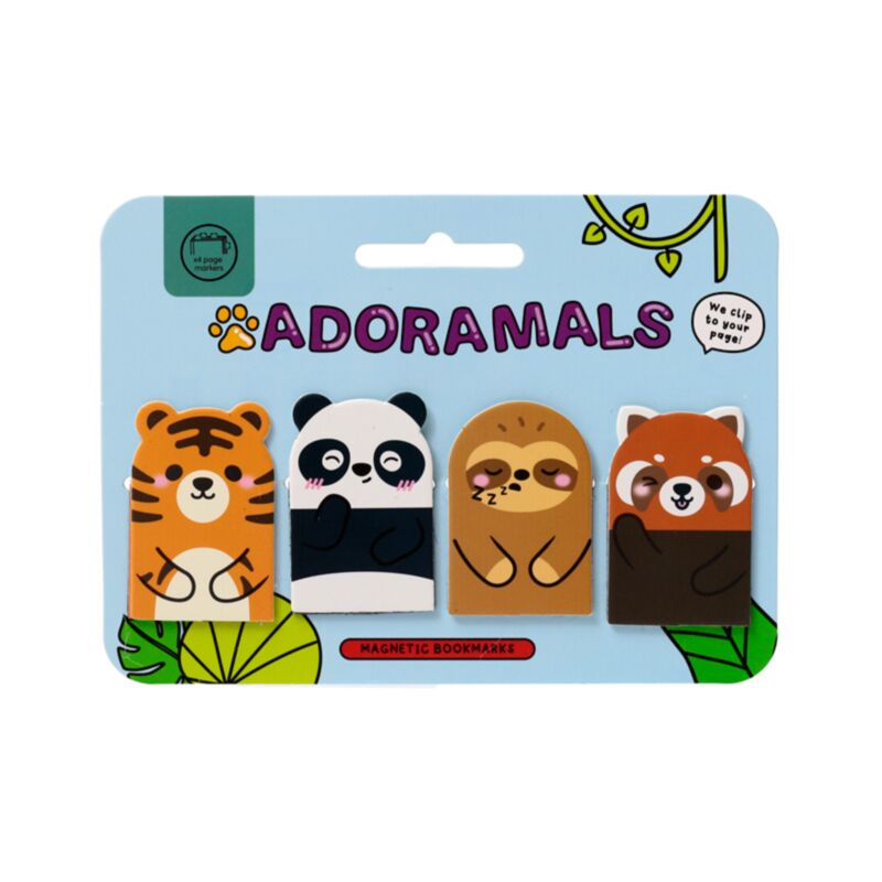 Ensemble de marque-pages magnétiques animaux sauvages Adoramals