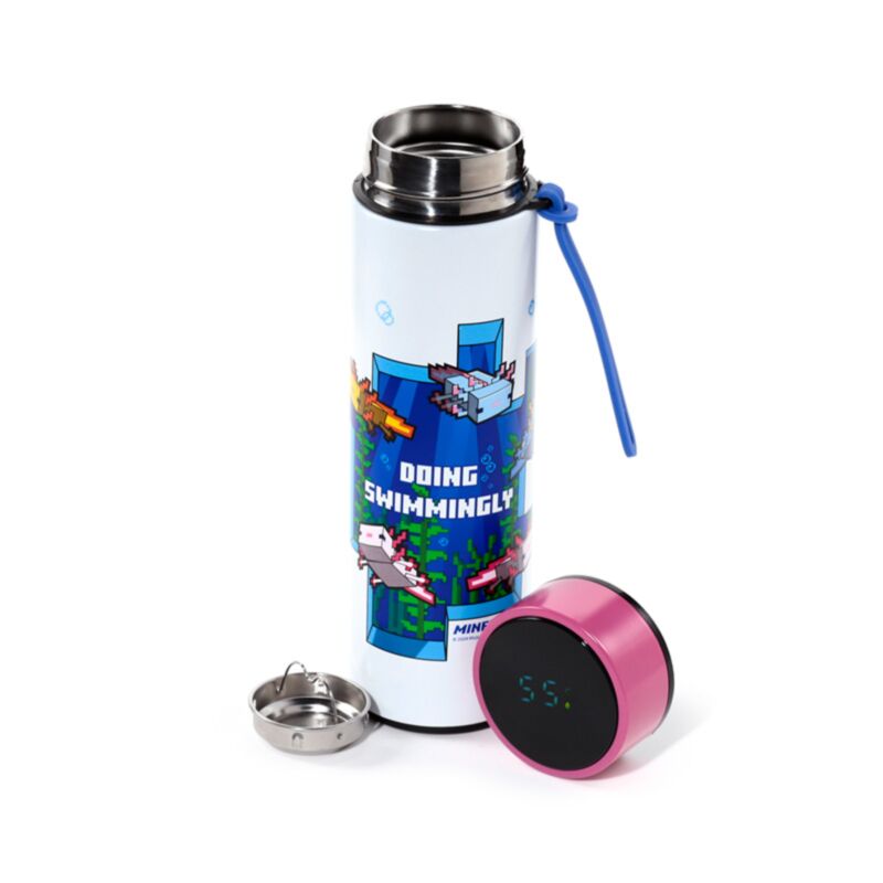 Flacon thermos Minecraft axolotl 450ml thermomètre