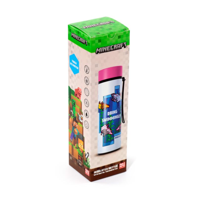 Flacon thermos Minecraft axolotl 450ml thermomètre