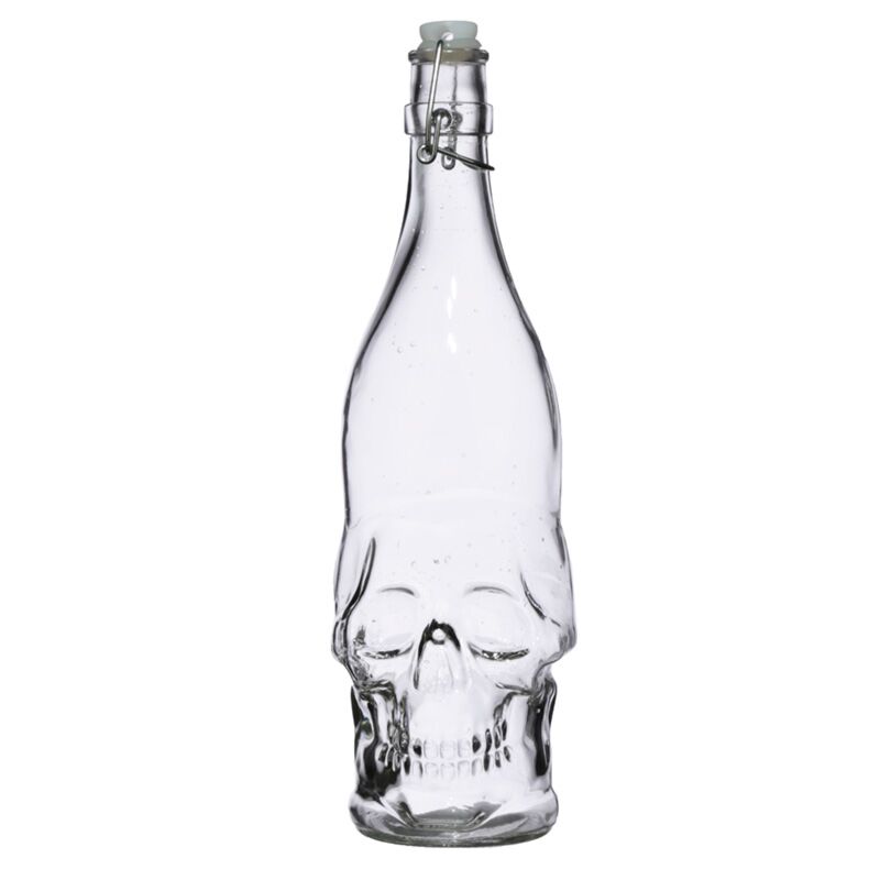 Bouteille d'eau en verre durable en forme de crâne 1000 ml boissons froides