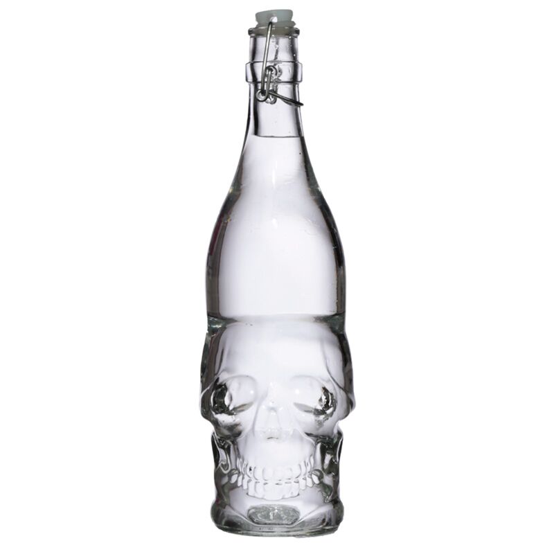 Bouteille d'eau en verre durable en forme de crâne 1000 ml boissons froides