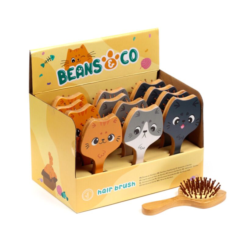 Beans co brosse à cheveux en bambou pour chats