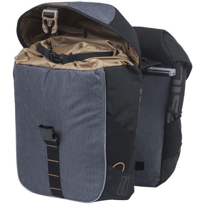 Sacoche de vélo double Basil miles mik 34 litres 13 x 26 x 35 cm - gris noir
