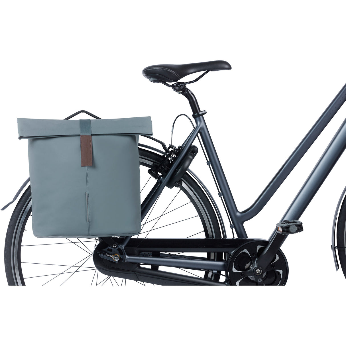 Basil sac city double mik cuir vegan | bleu graphite 32l