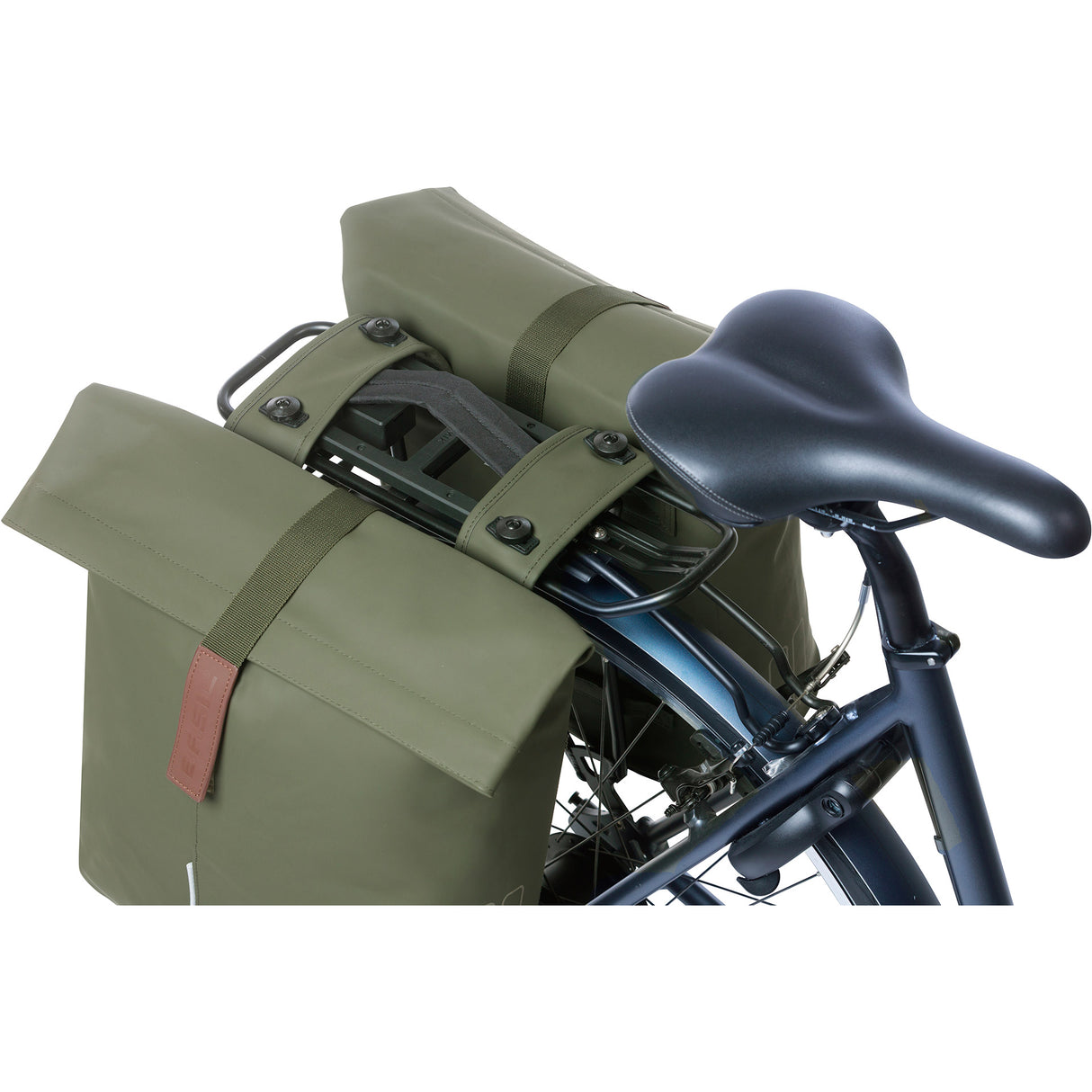 Sacoche de vélo double Basil City Mik 28 - 32 litres - vert mousse