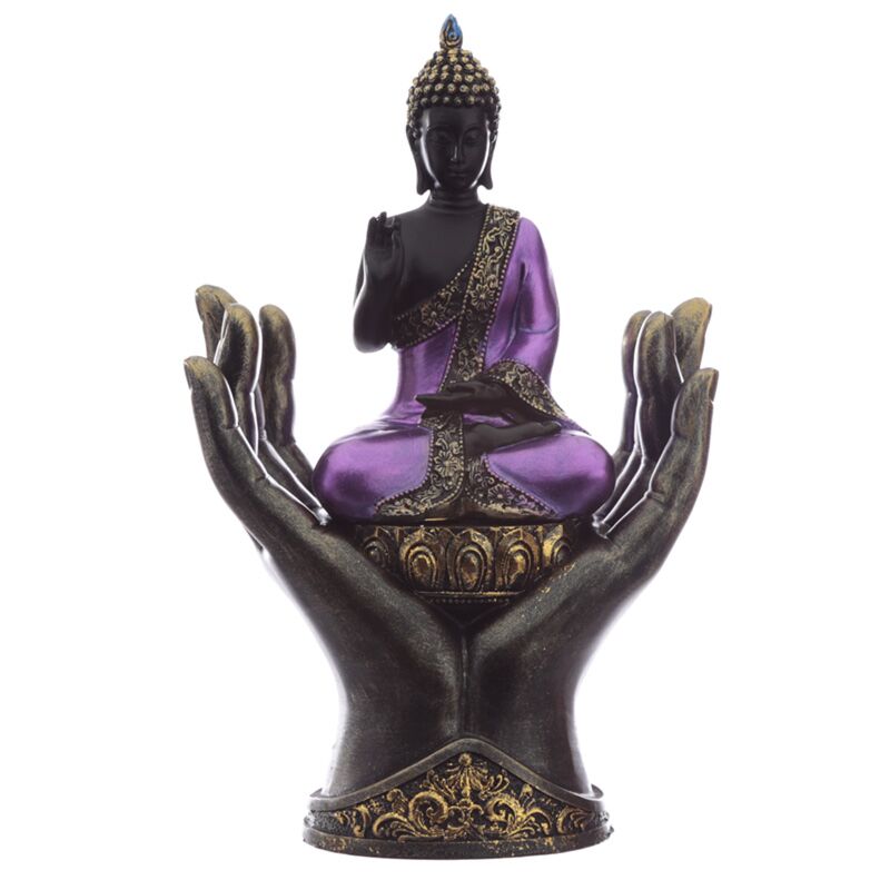 Dans les mains - Bouddha thaïlandais noir violet
