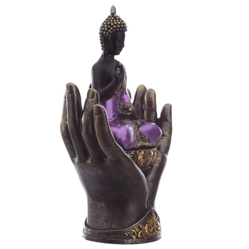 Dans les mains - Bouddha thaïlandais noir violet