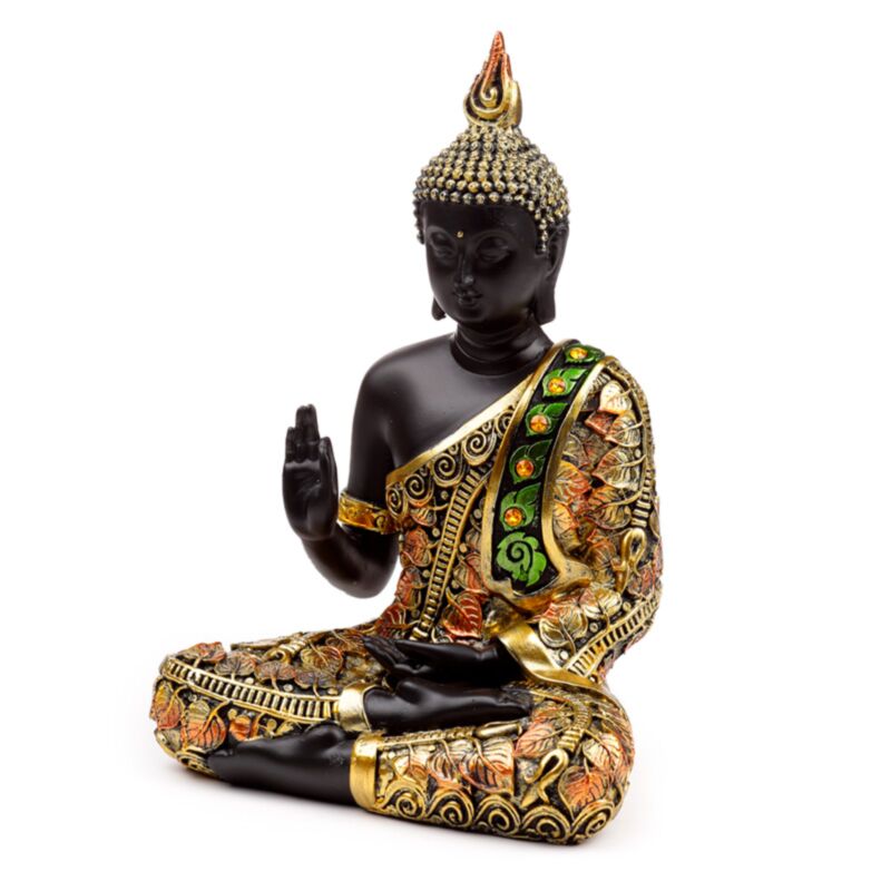 Méditation de Bouddha thaïlandais orange noir