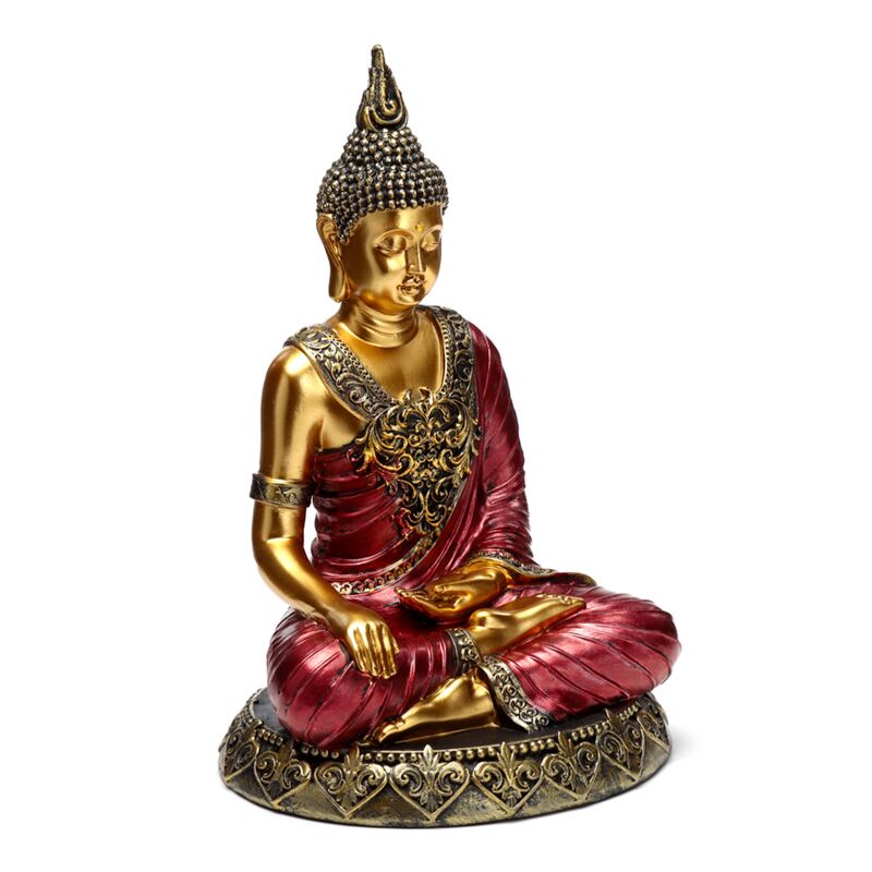 Contemplation du Bouddha thaïlandais en or rouge