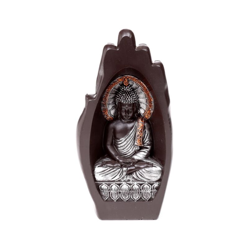 Bouddha noir en forme de main argenté