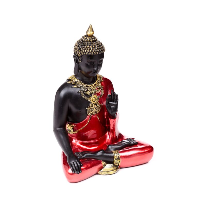 Méditation de Bouddha thaïlandais en or rouge et noir