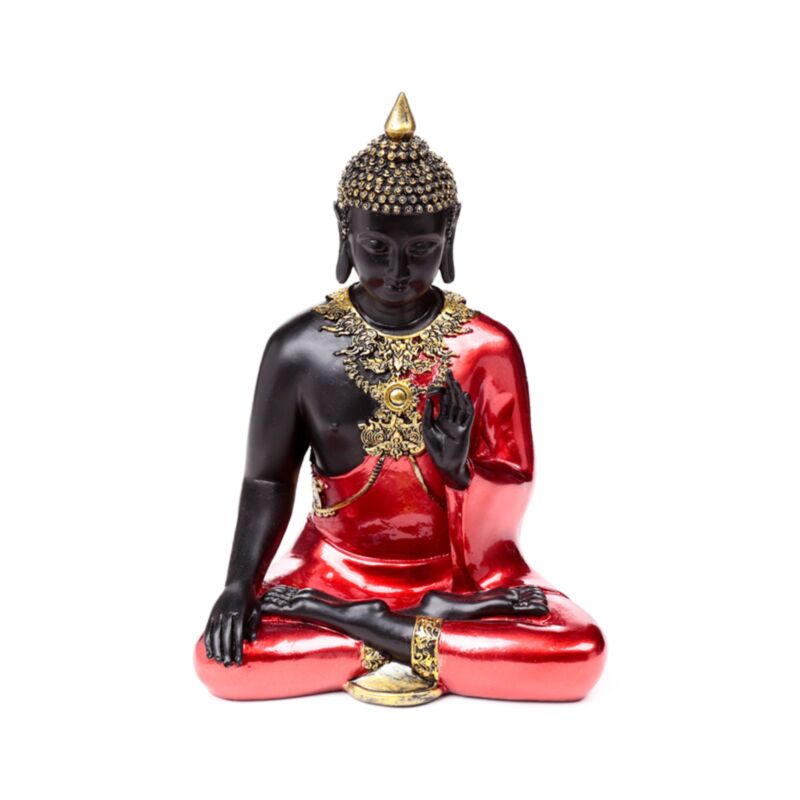 Méditation de Bouddha thaïlandais en or rouge et noir