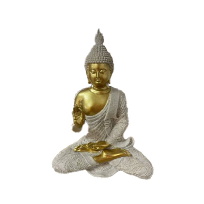 Méditation Bouddha thaïlandais effet grès doré