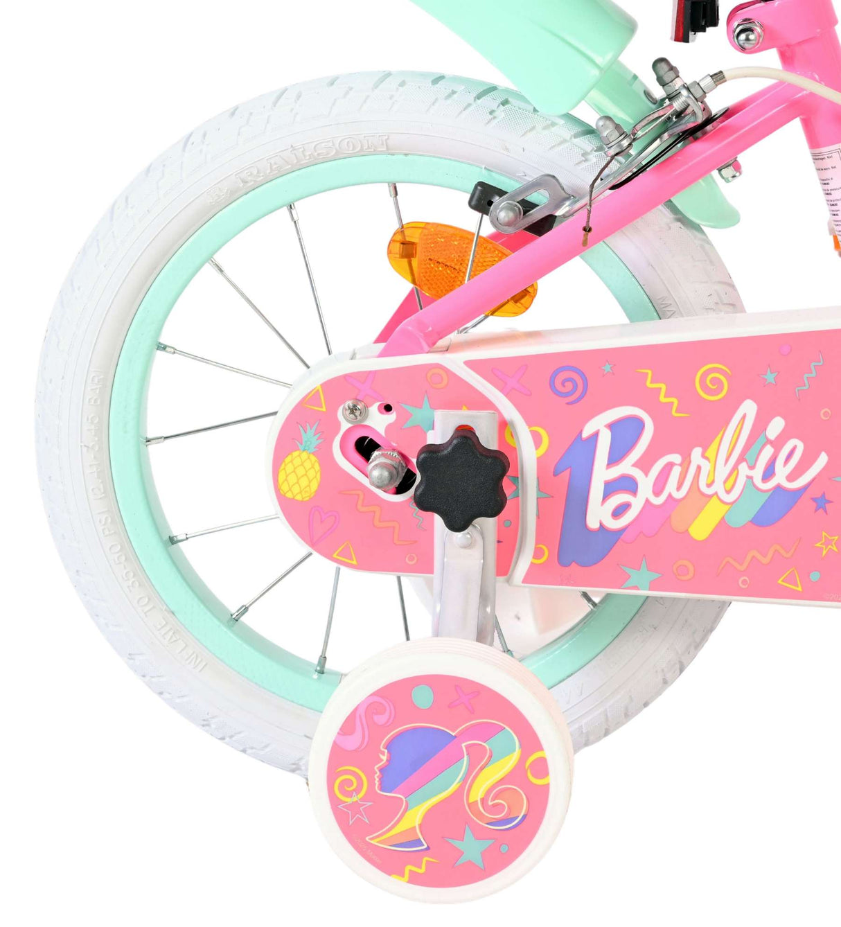 Vélo pour enfants Barbie - filles - 14 pouces - rose - deux freins à main