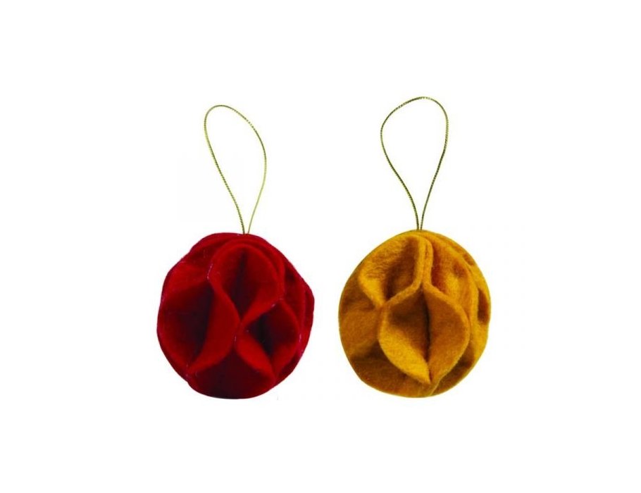 Feutrine de décoration de Noël bleue - rouge et jaune