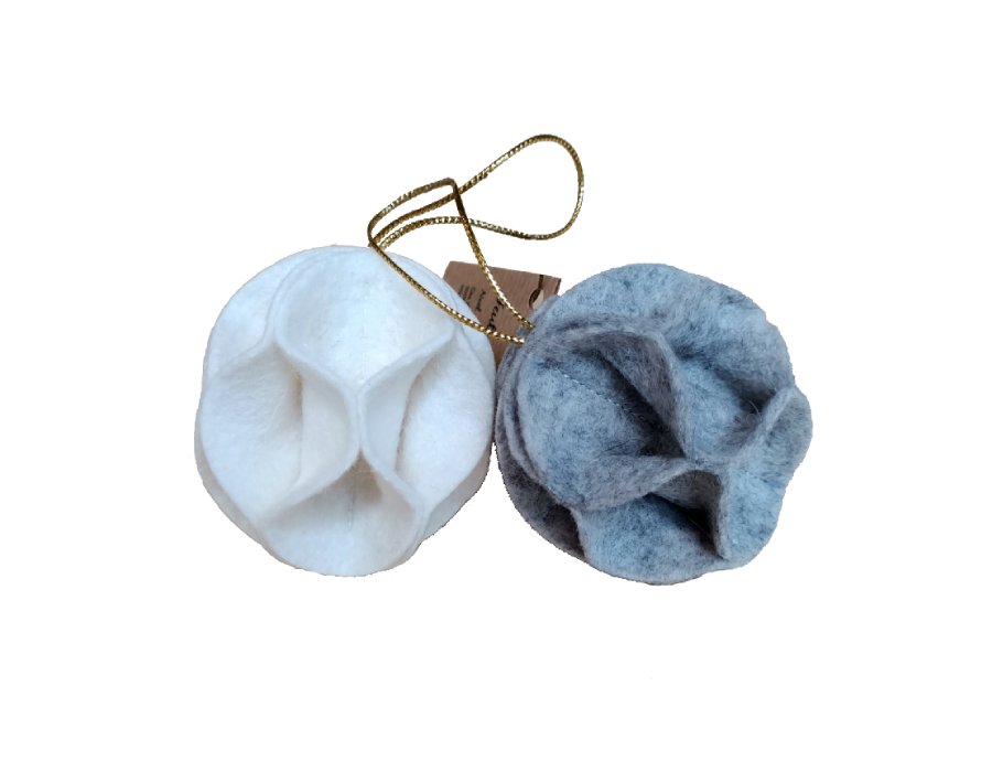 Feutrine de décoration de Noël bleue - blanche et grise