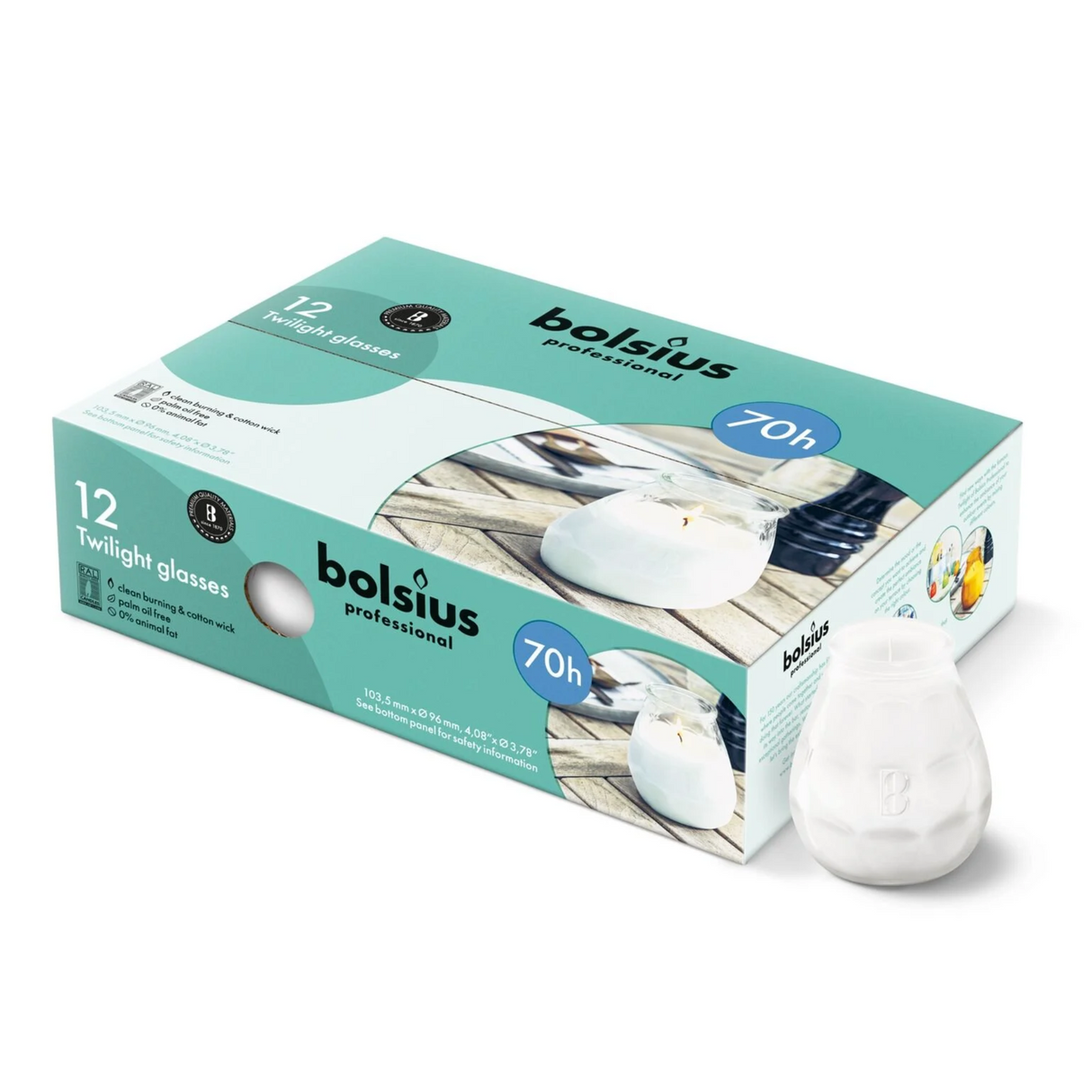 Bolsius crépuscule blanc ø99x104 mm 70 heures (12 pièces)