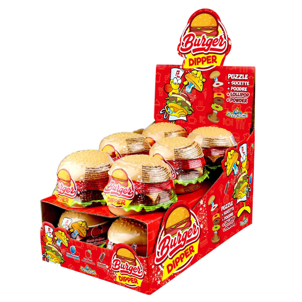 Trempette drôle de burger de bonbons (12x 21gr)
