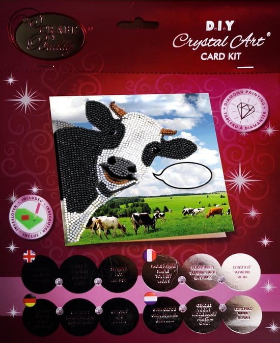 Peinture diamant Brandunit - carte d'une vache amusante