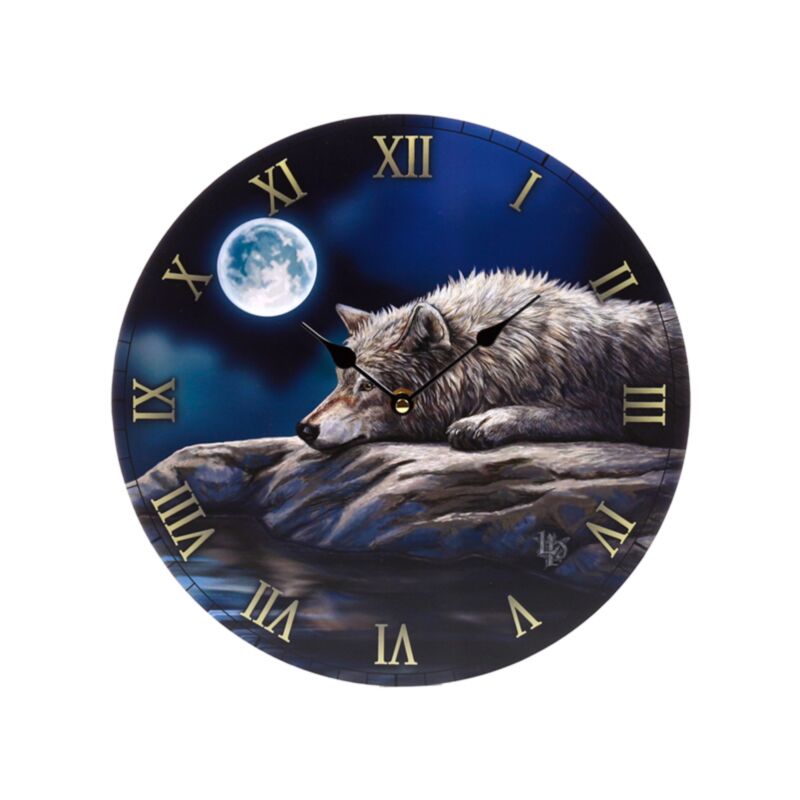 Lisa Parker horloge imprimée loup réflexion tranquille