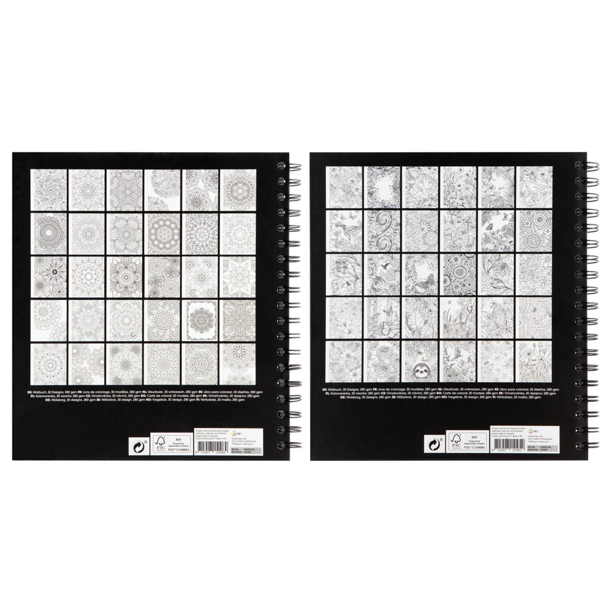 Craft id kleurboek harde kaft 30 designs 22,8x25,3x1,8cm