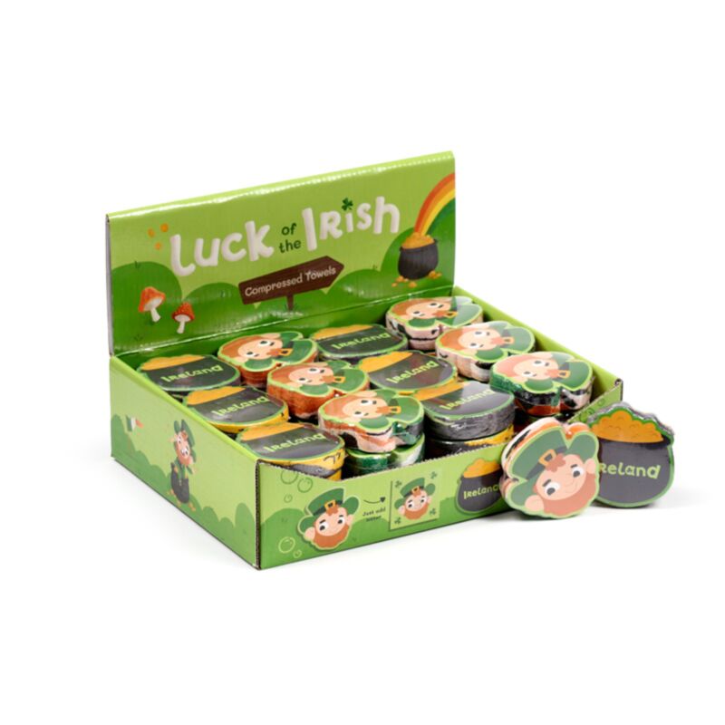 Serviette de voyage compacte irlandaise Lucky Leprechaun Trefoil