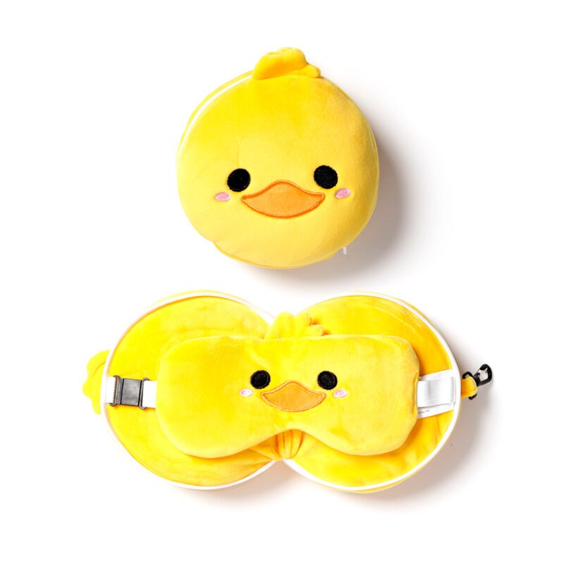 Masque de sommeil oreiller de voyage rond Relaxeazzz en peluche canard
