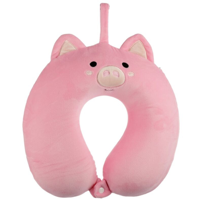 Oreiller cervical en mousse à mémoire de forme en peluche cochon Relaxeazzz