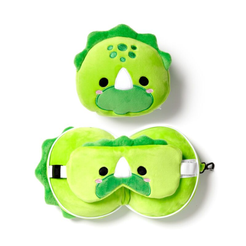 Masque de sommeil oreiller de voyage rond Relaxeazzz dinosaure
