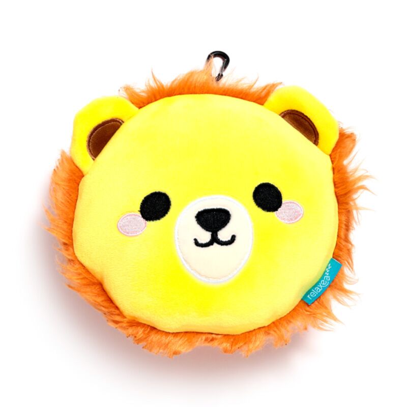 Masque de sommeil oreiller de voyage rond en peluche Relaxeazzz lion