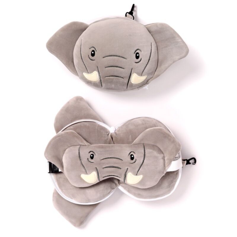 Masque de sommeil oreiller de voyage rond Relaxeazzz éléphant