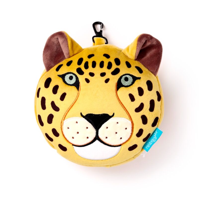 Masque de sommeil oreiller de voyage rond Relaxeazzz léopard