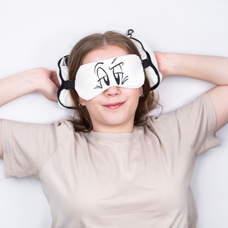 Relaxeazzz idefix (dogmatix) masque de sommeil oreiller de voyage rond astérix