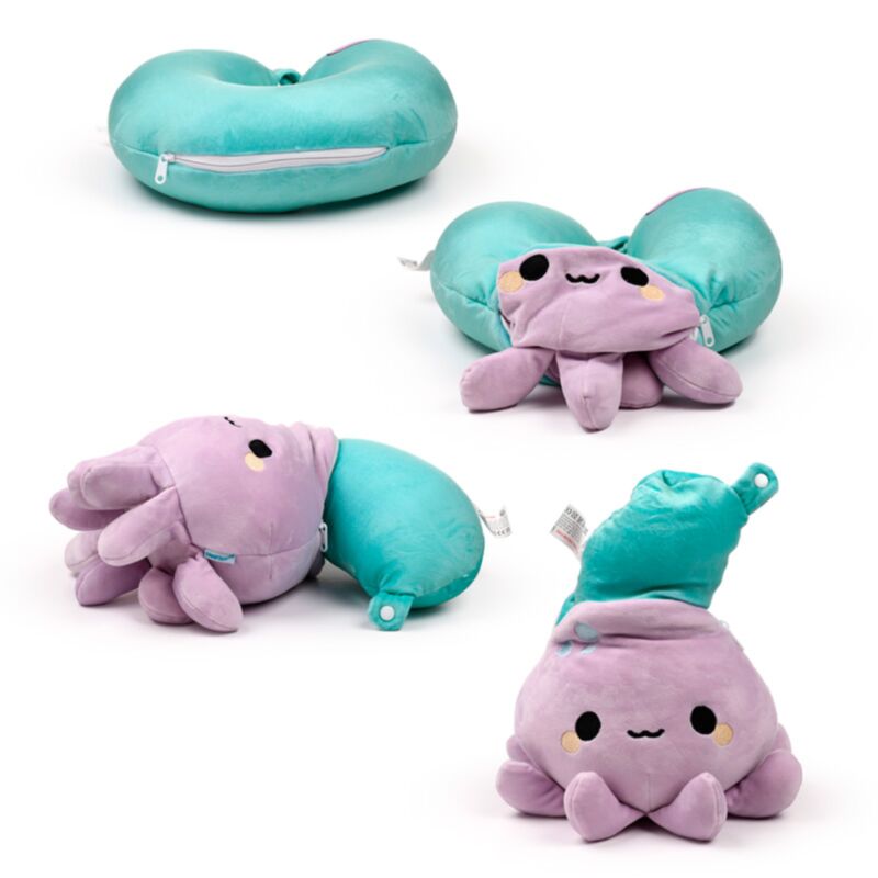 Swapseazzz Adoramals Octopus Oreiller de voyage en peluche 2 en 1