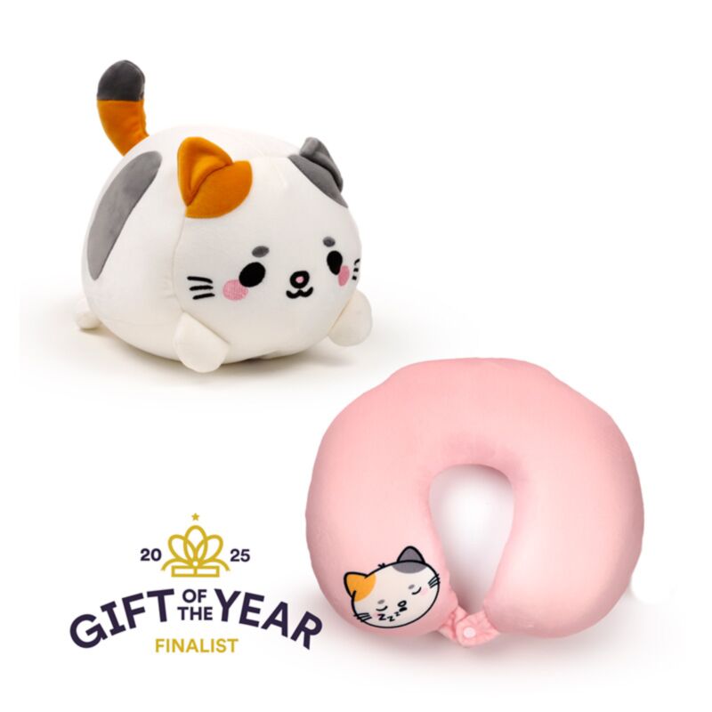 Swapseazzz Adoramals Cat Oreiller de voyage en peluche 2 en 1