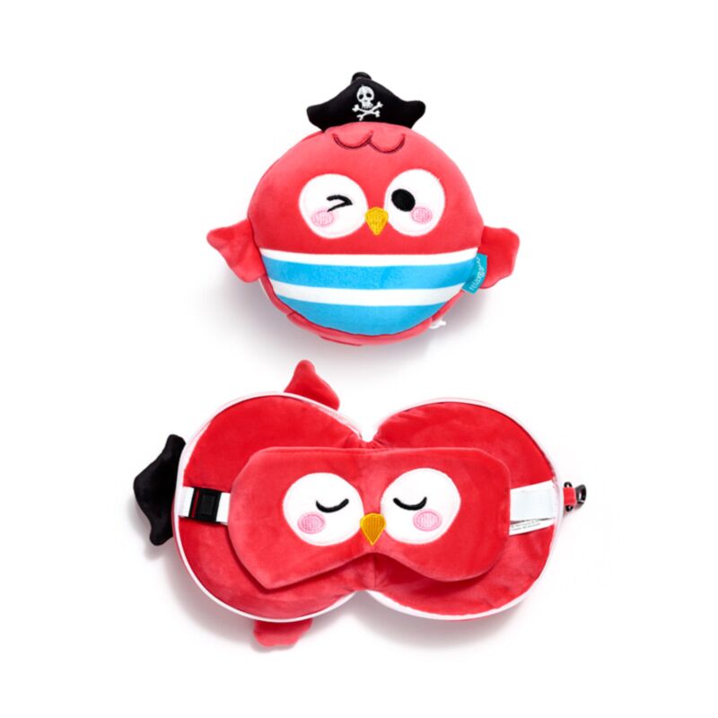 Relaxeazzz Jolly Roger Pirate Bembo le perroquet oreiller de voyage masque de sommeil