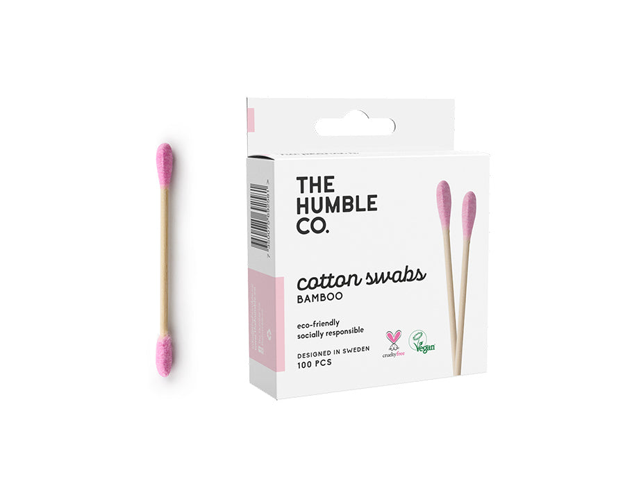 La humble co. cotons-tiges en bambou - rose