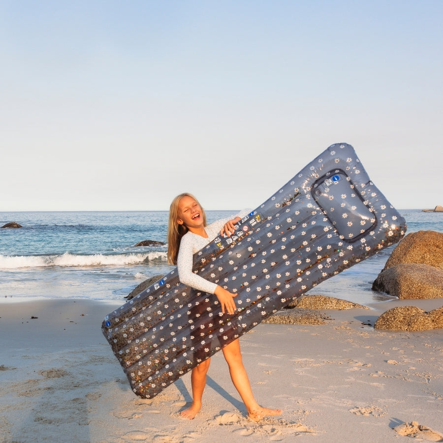 Fleur de marguerite | matelas pneumatique de luxe bleu
